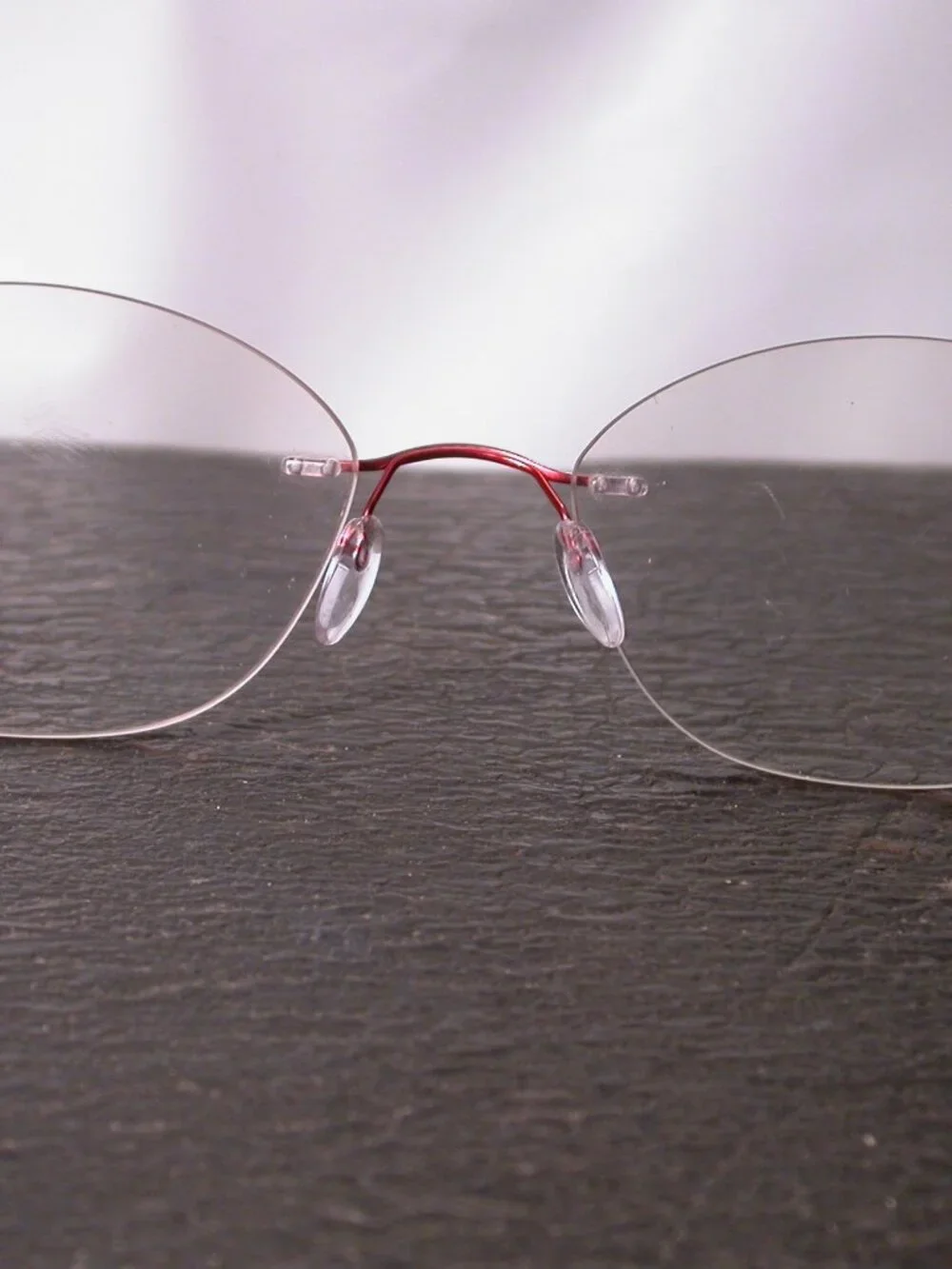 Silhouette Titan Frameless Red Wire Light Weight Eyeglasses Made in Austria